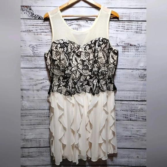 Harry Potter Lace Black Ivory Ruffle Gown size 16 Deathly Hollows Formal - Picture 8 of 8